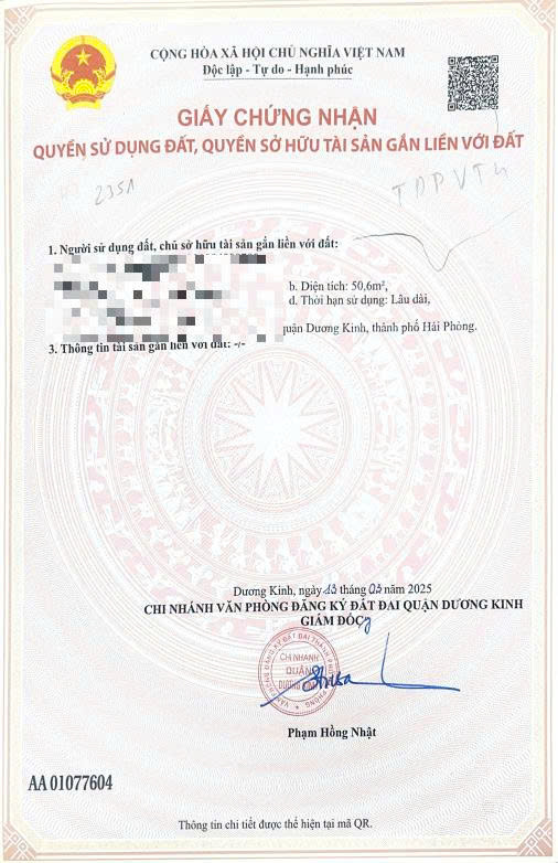 CHÍNH CHỦ BÁN GẤP ĐẤT HÒA NGHĨA, DƯƠNG KINH, HẢI PHÒNG - GIÁ CHỈ 950 TRIỆU