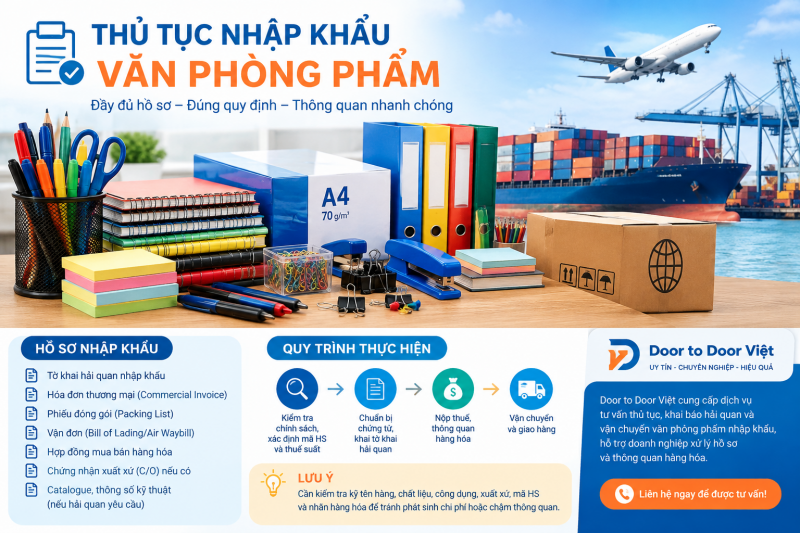 Thủ tục nhập khẩu văn phòng phẩm