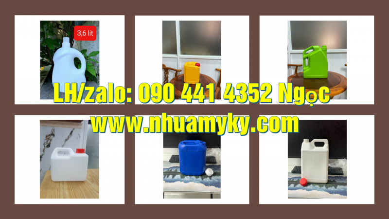 Sản xuất can nhựa 500ml, bình nhựa 1 lít đựng hóa chất, can nhựa 2 lít tròn đựng cồn dễ cháy