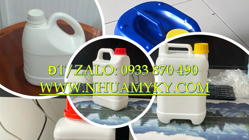 Bình nhựa 0.5 lít đựng rượu, can nhựa 1 lít đựng nước rửa tay, can nhựa 2 lít đựng gel chống dính