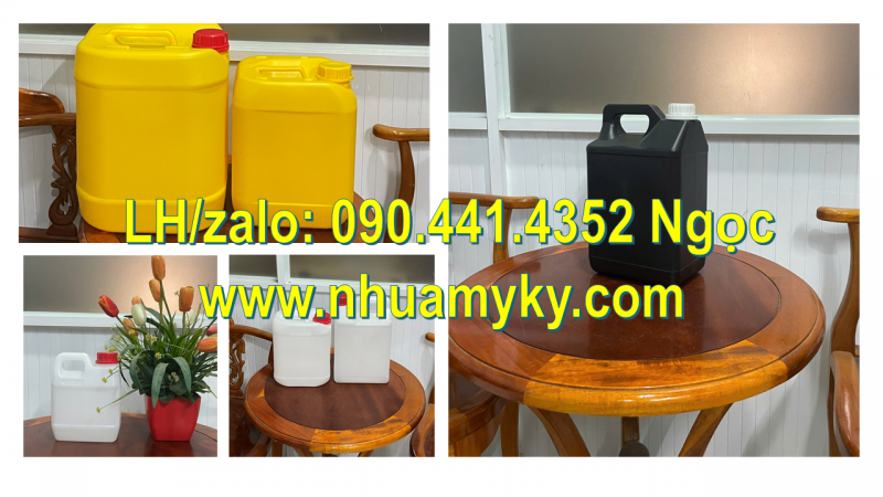 Gía can nhựa 2 lít đựng nước xả vải, can nhựa 1 lít đựng hóa chất cơ khí, can nhựa 500ml đựng dầu 