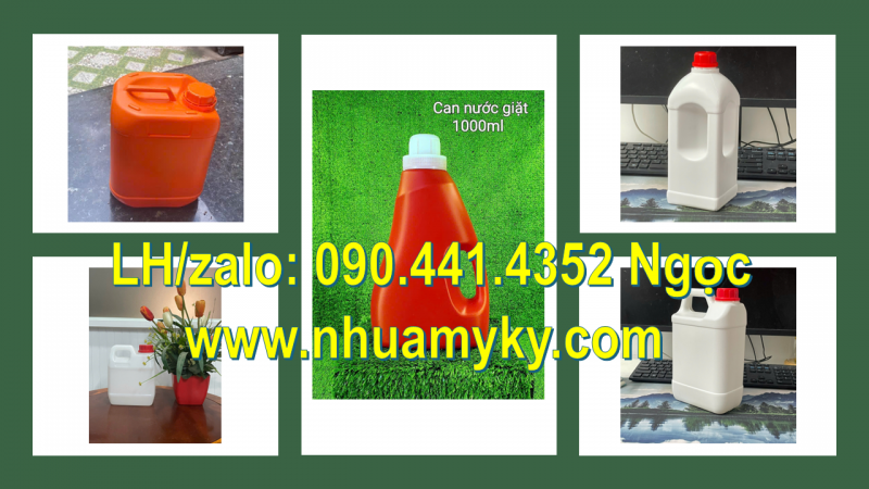 Gía can nhựa 2 lít đựng nước xả vải, can nhựa 1 lít đựng hóa chất cơ khí, can nhựa 500ml đựng dầu 