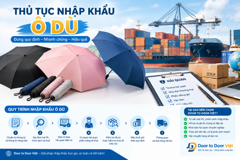 Thủ tục nhập khẩu ô dù