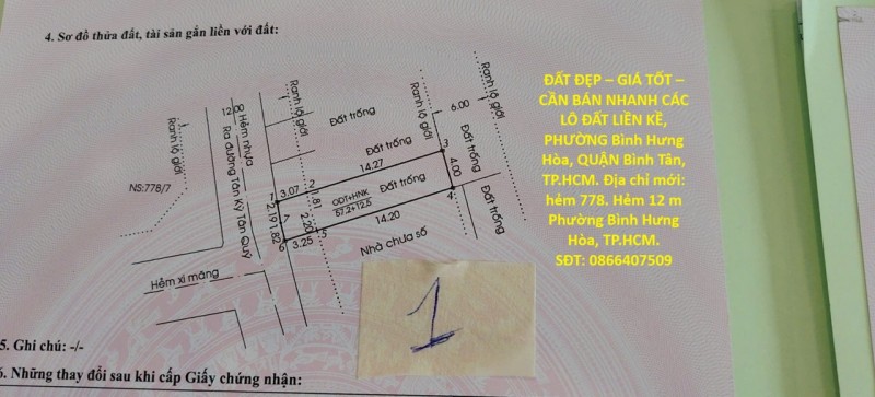ĐẤT ĐẸP – GIÁ TỐT – CẦN BÁN NHANH CÁC LÔ ĐẤT LIỀN KỀ, PHƯỜNG Bình Hưng Hòa, QUẬN Bình Tân, TP.HCM