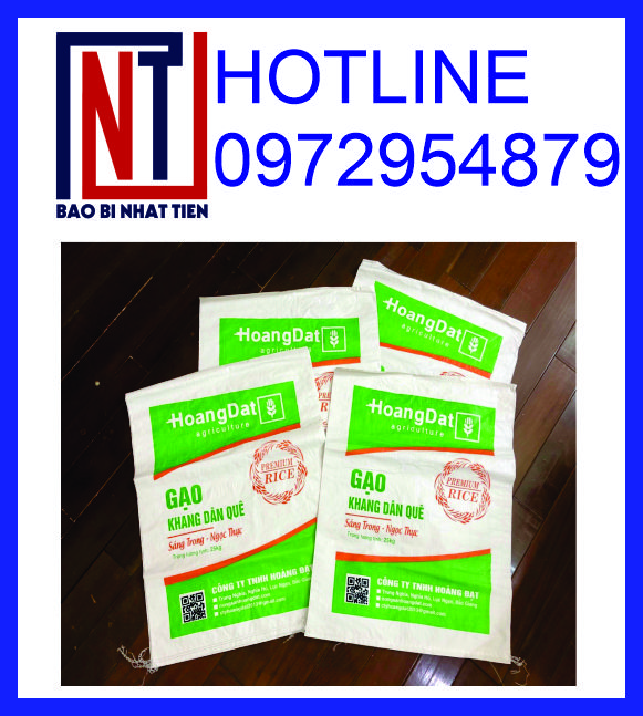 Bao PP dệt đựng gạo 10kg giá rẻ, in flexo