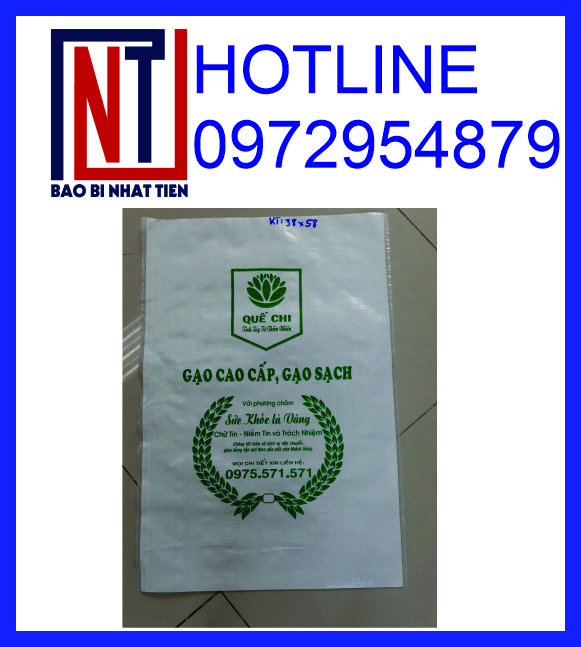 Bao PP dệt đựng gạo 10kg giá rẻ, in flexo