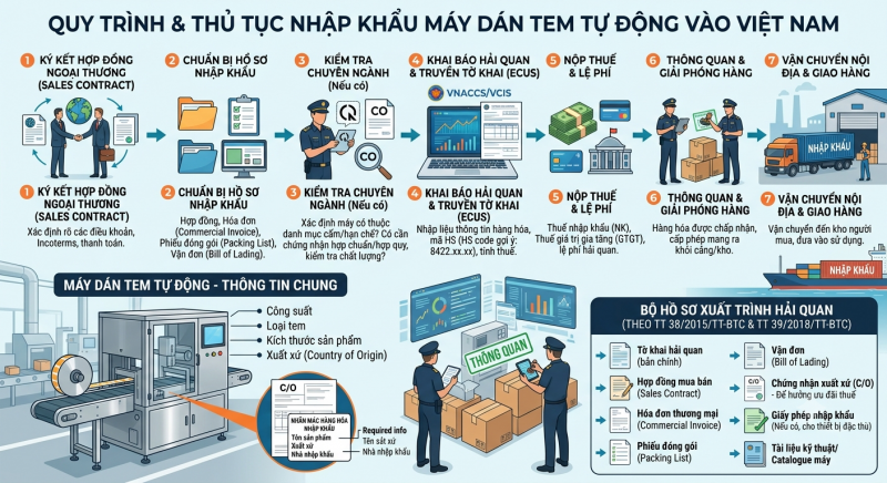 Thủ tục nhập khẩu máy dán tem tự động