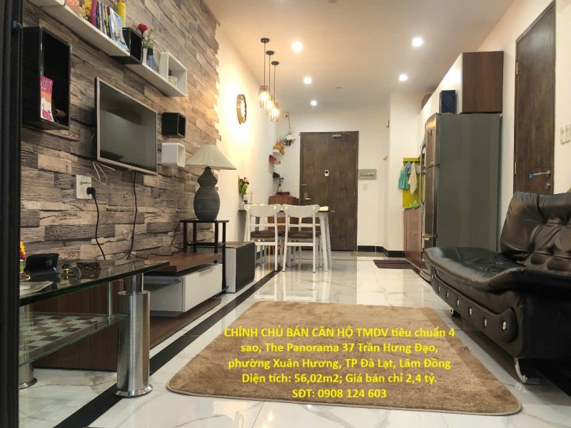 CHÍNH CHỦ BÁN CĂN HỘ TMDV tiêu chuẩn 4 sao, The Panorama TP Đà Lạt, 37 Trần Hưng Đạo, P.Xuân Hương.