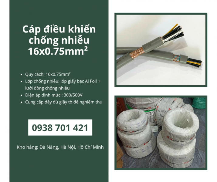 Cáp điều khiển chống nhiễu 16x0.75mm² Altek Kabel Quảng Trị, Huế, Nghệ An