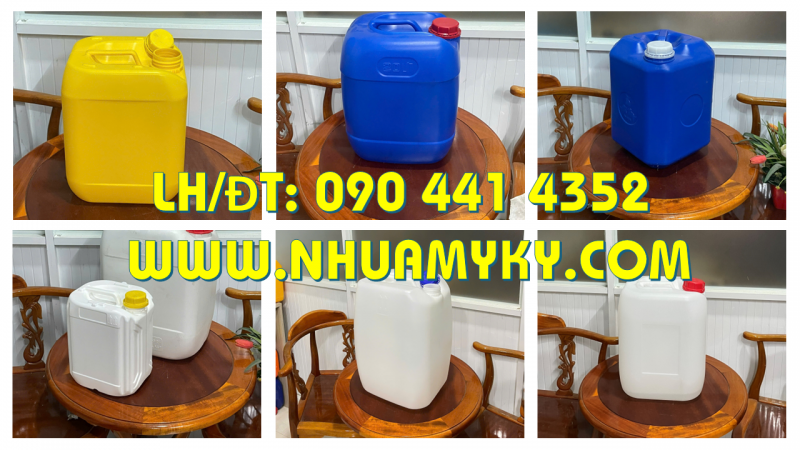 Can nhựa 25 lít đựng chất làm sạch bề mặt nội thất, can nhựa 20 lít đựng hóa chất thí nghiệm 