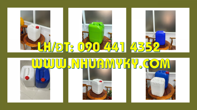 Can nhựa 25 lít đựng chất làm sạch bề mặt nội thất, can nhựa 20 lít đựng hóa chất thí nghiệm 