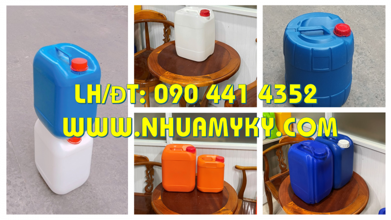 Bán can nhựa 22 lít đựng hóa chất vuông tại Đồng Tháp, Bến Tre, Vĩnh Long… 