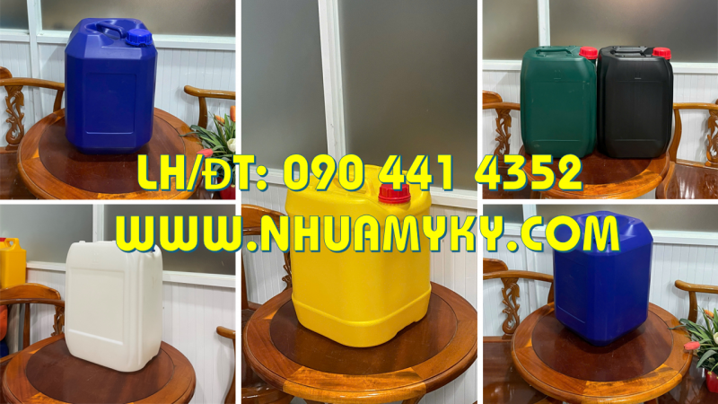 Bán can nhựa 22 lít đựng hóa chất vuông tại Đồng Tháp, Bến Tre, Vĩnh Long… 