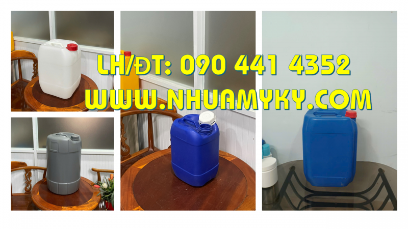 Bán can nhựa 22 lít đựng hóa chất vuông tại Đồng Tháp, Bến Tre, Vĩnh Long… 