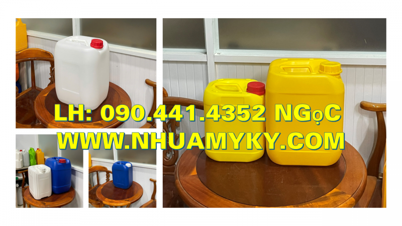 Can nhựa 20 lít đựng hóa chất lên men, thùng nhựa 25 lít đựng xăng, can nhựa 30 lít đựng dầu 