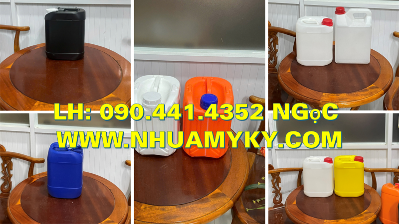 Can nhựa 2 lít đựng thuốc BVTV, can nhựa 1 lít đựng dầu mù u, can nhựa 500ml đựng mật ong 