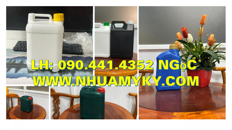 Can nhựa 2 lít đựng thuốc BVTV, can nhựa 1 lít đựng dầu mù u, can nhựa 500ml đựng mật ong 