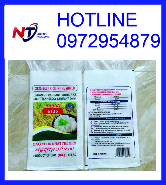Bao bì PP dệt in ấn theo yêu cầu, miễn phí thiết kế