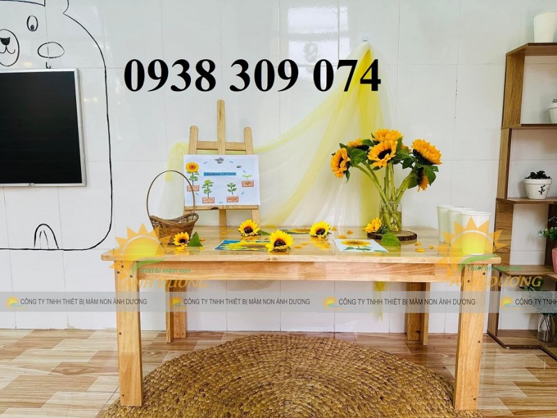 Bàn gỗ mầm non AD, ghế gỗ mầm non AD, bàn ghế gỗ nhà trẻ