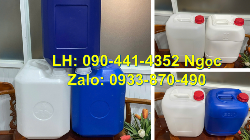 Can nhựa 25 lít giá rẻ, thùng nhựa 20 lít tròn, can nhựa 10 lít vuông đựng hóa chất giá rẻ 