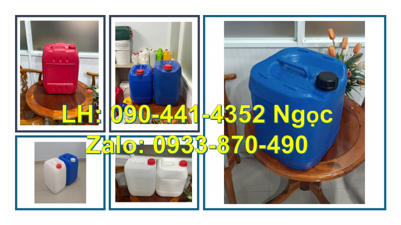 Can nhựa 25 lít giá rẻ, thùng nhựa 20 lít tròn, can nhựa 10 lít vuông đựng hóa chất giá rẻ 