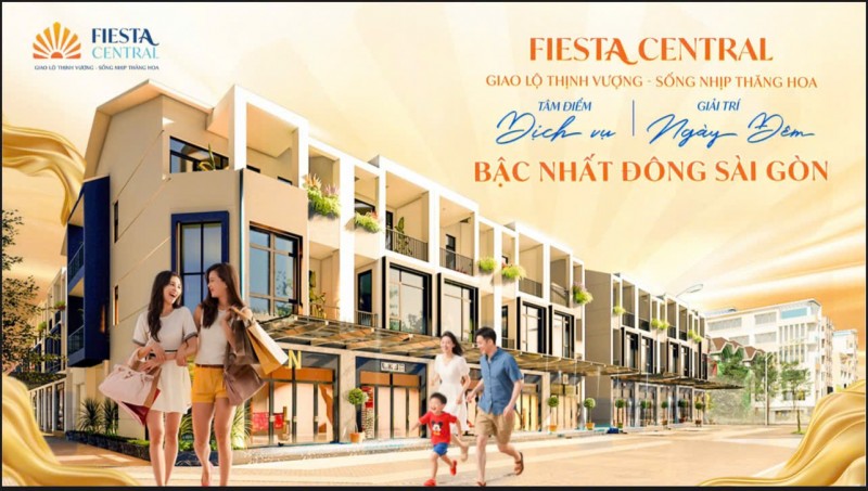 Nhà Phố Fiesta Central 3 Tầng Bình Dương - Khai Thác Cho Thuê 25-30 Triệu/Tháng . Trả Trước Chỉ