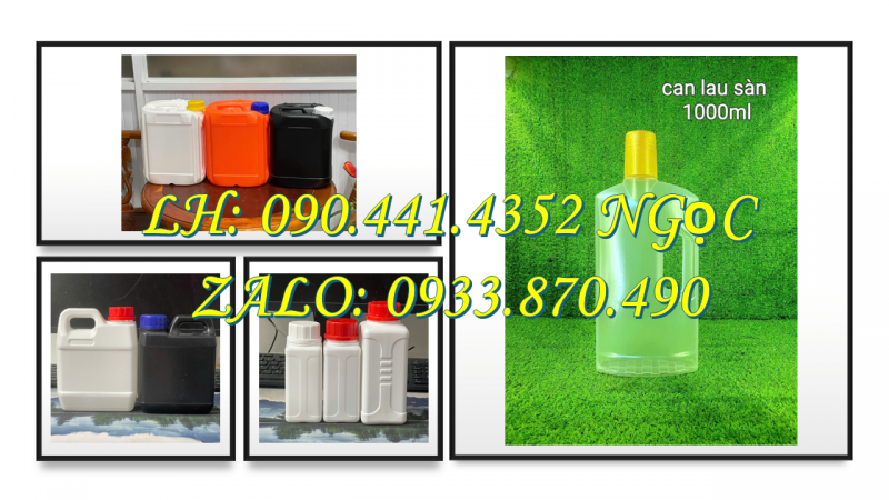 Bình nhựa 500ml vuông nắp thoát khí, can 1 lít tròn đựng axit, vỏ can nhựa 5 lít đựng nước giặt 