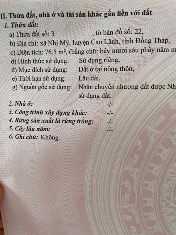 VỊ TRÍ ĐẸP - GIÁ TỐT - Chính Chủ Bán Đất Mặt Tiền Xã Nhị Mỹ, Cao Lãnh, Đồng Tháp
