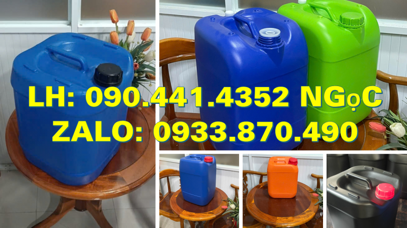 Can nhựa 24 lít vuông tại Tân Bình, thùng nhựa 25 lít đựng nhiên liệu, can nhựa 30 lít vuông trắng 