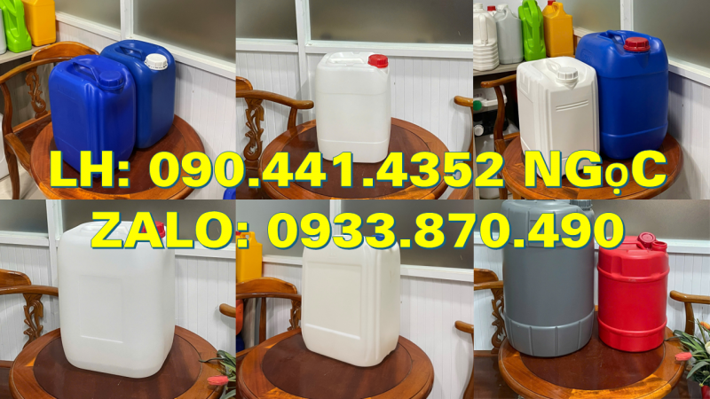 Can nhựa 24 lít vuông tại Tân Bình, thùng nhựa 25 lít đựng nhiên liệu, can nhựa 30 lít vuông trắng 