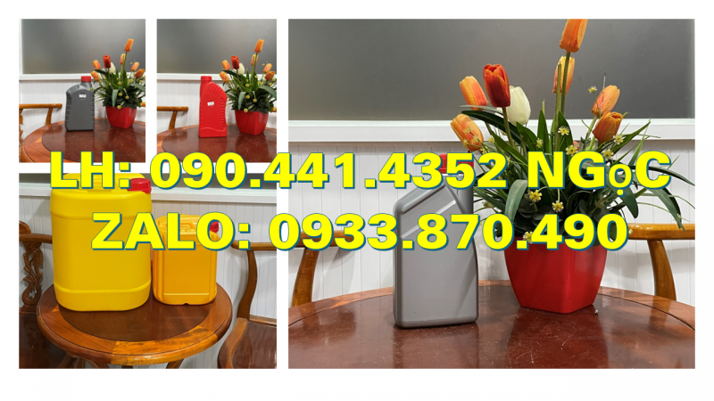 Bình nhựa 5 lít đựng nhiên liệu dự trữ, can nhựa 1 lít đựng nước rửa tay, can 500ml đựng nước lau sà