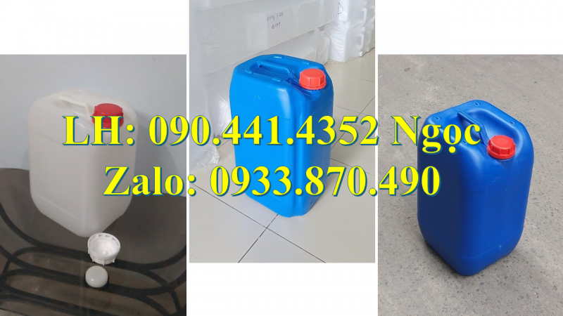 Vỏ thùng nhựa 24 lít đựng dung dịch, can nhựa 25 lít đựng kiềm, can nhựa 30 lít đựng thuốc tẩy 