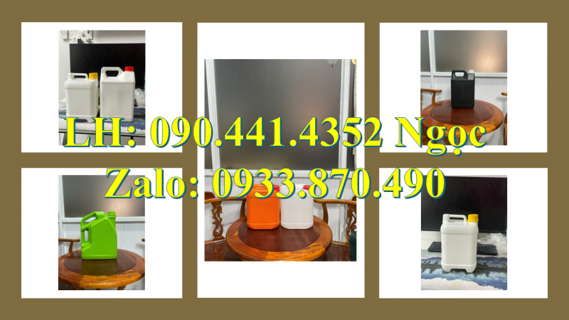 Vỏ can nhựa 1 lít vuông, can nhựa 2 lít tròn, bình nhựa 5 lít vuông đựng hóa chất 