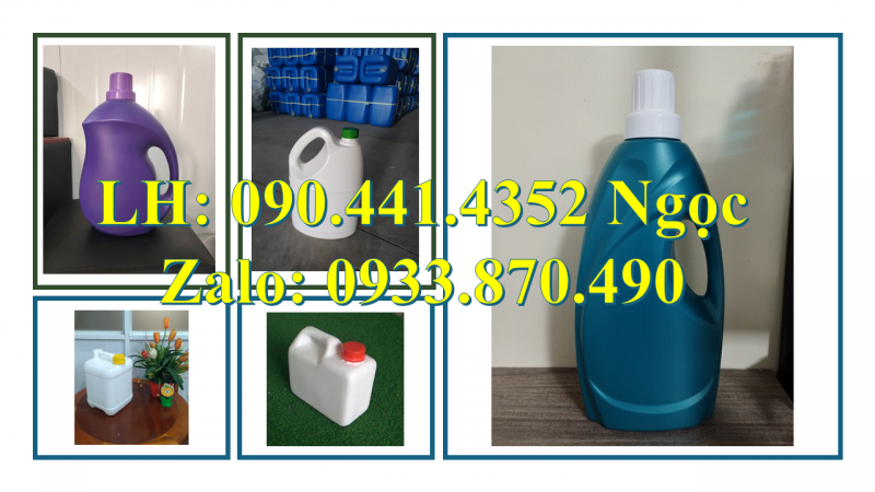 Can nhựa 5 lít đựng NH3, can nhựa 2 lít đựng tinh dầu, can 1 lít nhựa HDPE nguyên sinh 