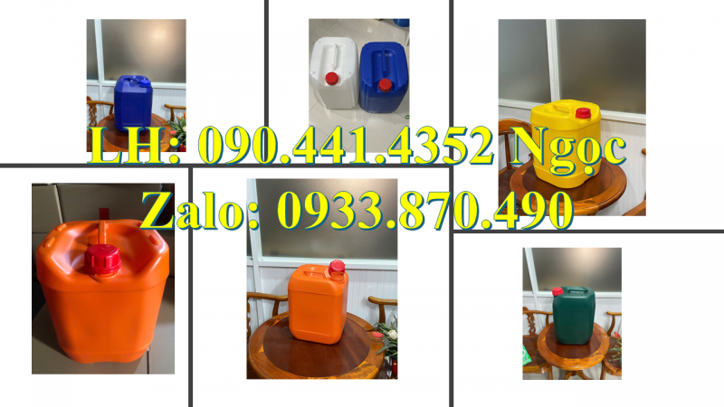 Can nhựa 5 lít đựng NH3, can nhựa 2 lít đựng tinh dầu, can 1 lít nhựa HDPE nguyên sinh 