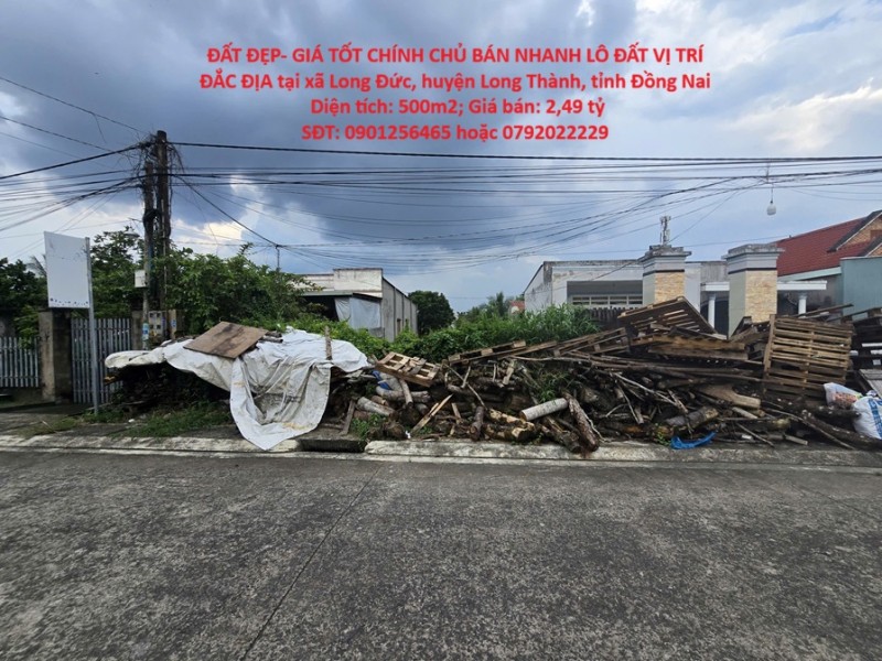 ĐẤT ĐẸP- GIÁ TỐT CHÍNH CHỦ BÁN NHANH LÔ ĐẤT VỊ TRÍ ĐẮC ĐỊA tại huyện Long Thành, tỉnh Đồng Nai