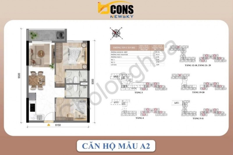 CHÍNH CHỦ - CẦN SANG NHƯỢNG GẤP -Bcons NewSky-2PN-2WC - 65,54m2 -TẶNG 1 CHỈ VÀNG - Quốc Lộ 13 -TPHCM