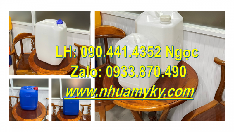 Can nhựa 10 lít đựng giấm, can nhựa 20 lít đựng nước mắm, vỏ can nhựa 25 lít đựng nhiên liệu 