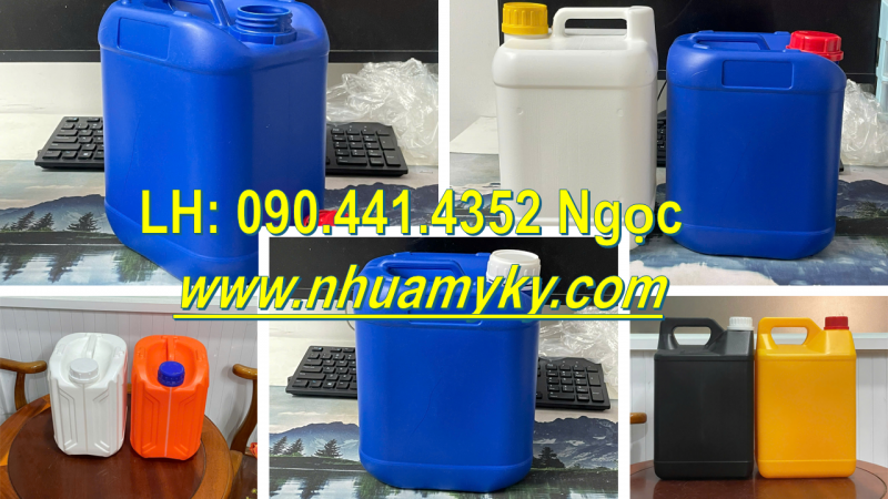 Bình nhựa 1 lít đựng hóa chất, can nhựa 2 lít vuông đựng dung dịch rửa vết thương