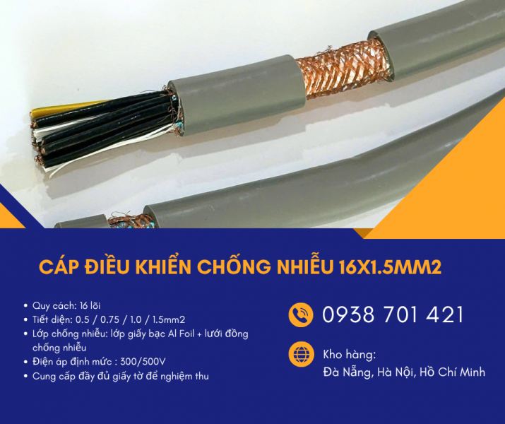 Cáp điều khiển chống nhiễu 16x1.5mm² Altek Kabel 