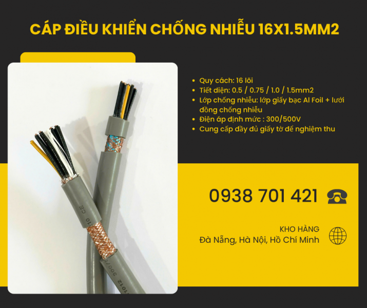 Cáp điều khiển chống nhiễu 16x1.5mm² Altek Kabel 