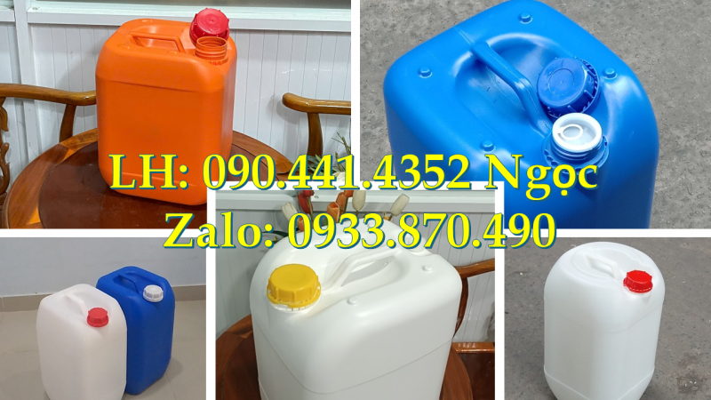 SX can nhựa 22 lít đựng thuốc thủy sản, thùng nhựa 25 lít vuông đựng hóa chất nông nghiệp 