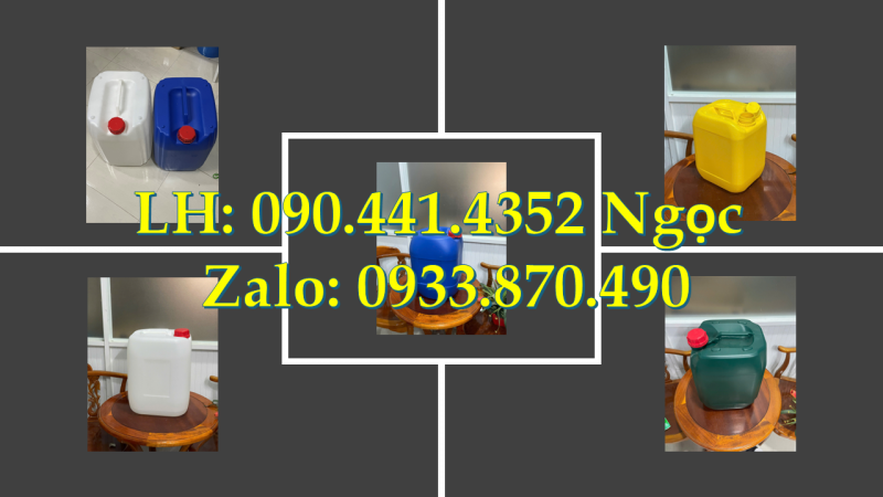 Thùng nhựa 25 lít tròn, can nhựa 25 lít vuông dày, can nhựa 25 lít đựng hóa chất thoát khí 