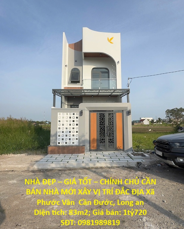 NHÀ ĐẸP – GIÁ TỐT – CHÍNH CHỦ CẦN BÁN NHÀ MỚI XÂY VỊ TRÍ ĐẮC ĐỊA Xã Phước Vân  Cần Đước, Long an