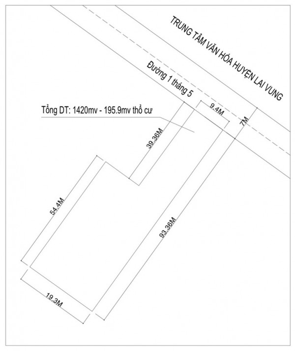 ĐẤT ĐẸP –  CẦN BÁN LÔ ĐẤT ĐẸP ĐỐI DIỆN TRUNG TÂM VĂN HOÁ THỂ THAO, ĐƯỜNG 1/5 Thị Trấn Lai Vung,