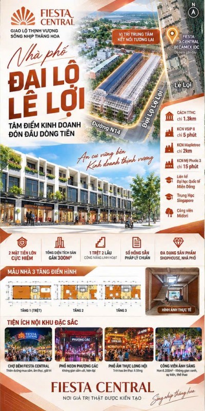 Giá Shock Chỉ 16 Triệu/m2 - Sở Hữu Nhà Phố 1 Trệt 2 Lầu - Khai Thác Cho Thuê Đến 30 Triệu - Tại