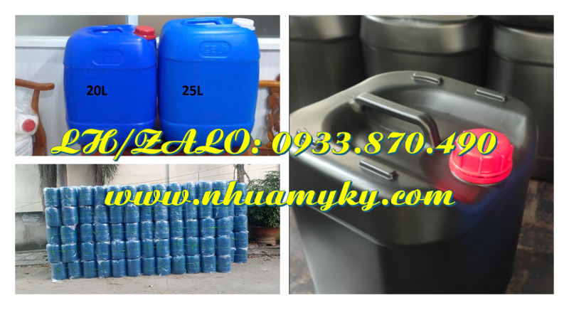 Can nhựa 25 lít màu xanh lá, can nhựa 20L vuông đựng hóa chất y tế chất lượng tốt 