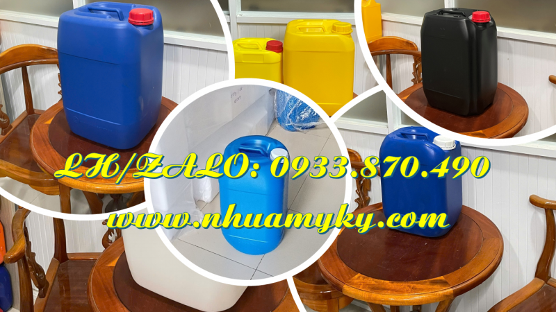 Can nhựa 25 lít màu xanh lá, can nhựa 20L vuông đựng hóa chất y tế chất lượng tốt 