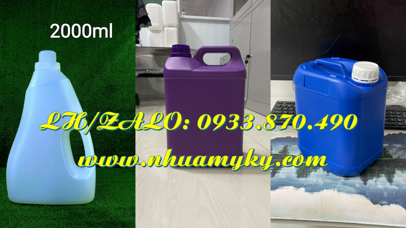 Can nhựa 1 lít đựng si rô, can nhựa 2 lít đựng chất làm sạch bề mặt nội thất 