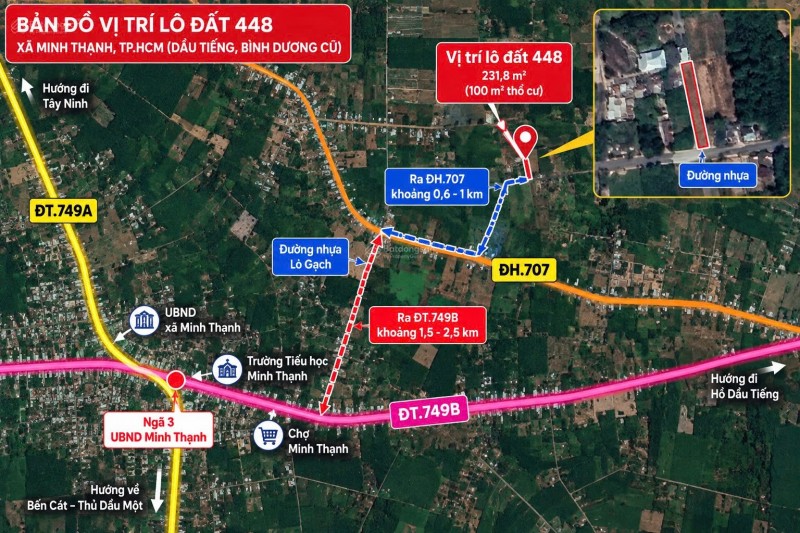 ĐẤT ĐẸP – GIÁ TỐT – CẦN BÁN ĐẤT TẠI Xã Minh Thạnh, Huyện Dầu Tiếng, Bình Dương